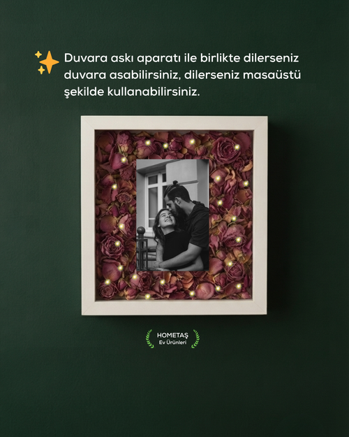 25X25 Fotoğraf Bölmeli Anı Çerçevesi Fotoğraf Hediyeli Beyaz