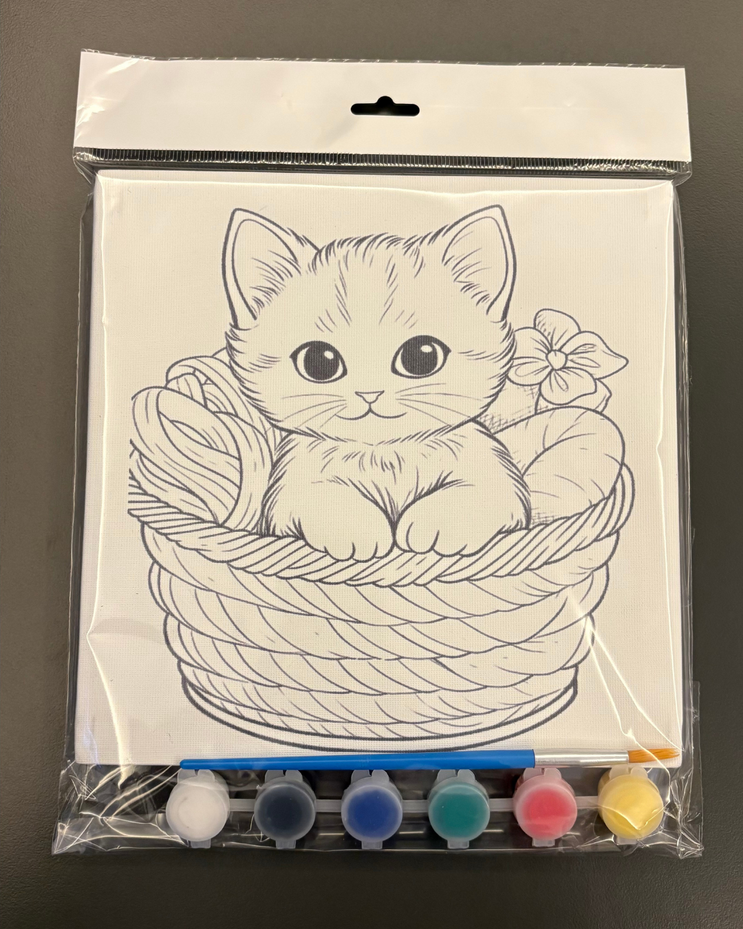 3’lü Kanvas Boyama Seti Tablo – 20x20 cm | 3 Boya ve 3 Fırça Dahil